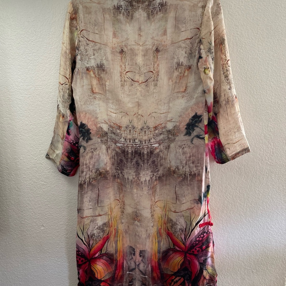 100% Silk Chinese Dress NWT Romantic Feminine Floral Print XL - Picture 2 of 8
